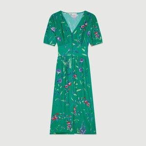 Midi dress in crepe floral print